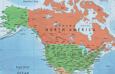 Swiftmaps close-up of world map coastline relief improving geographic understanding