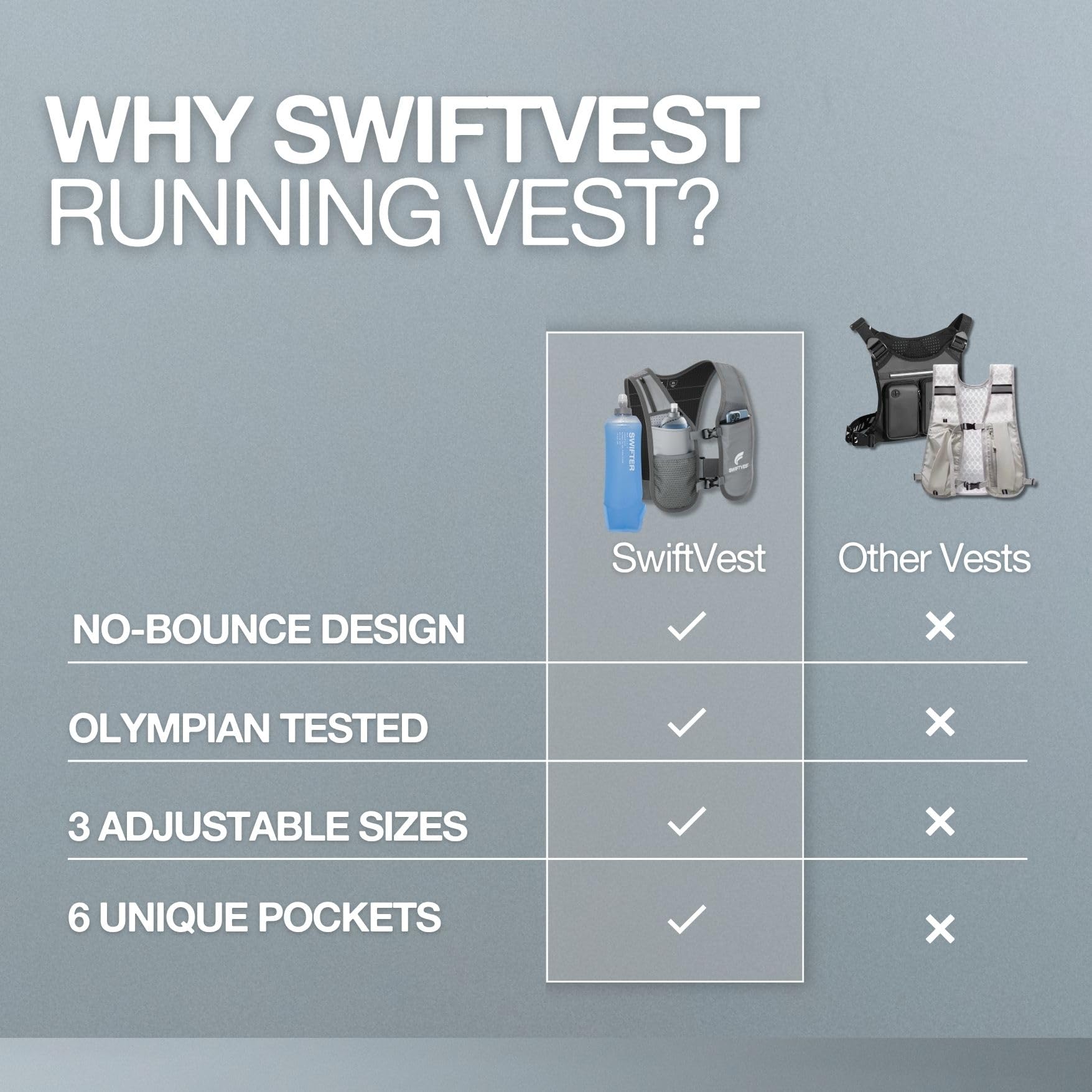 Runner wearing SWIFTVEST on trail demonstrating lightweight mobility