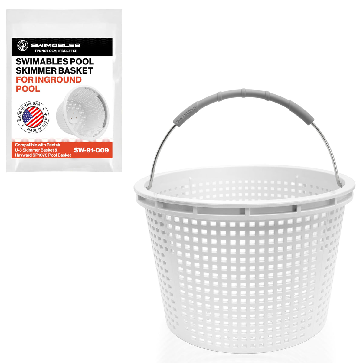 Swimables canastilla frontal mostrando diseño y borde compatible, para reemplazo fiable