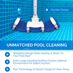 Swimline HydroTools en uso limpiando fondo de piscina, facilita recogida de hojas