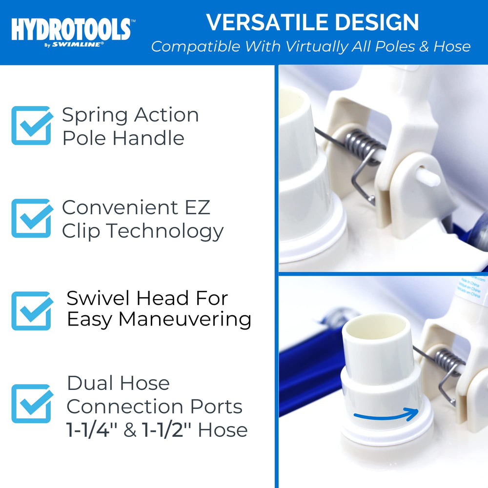 Swimline HydroTools detalle de ruedas integradas que permiten movimiento suave sobre el suelo
