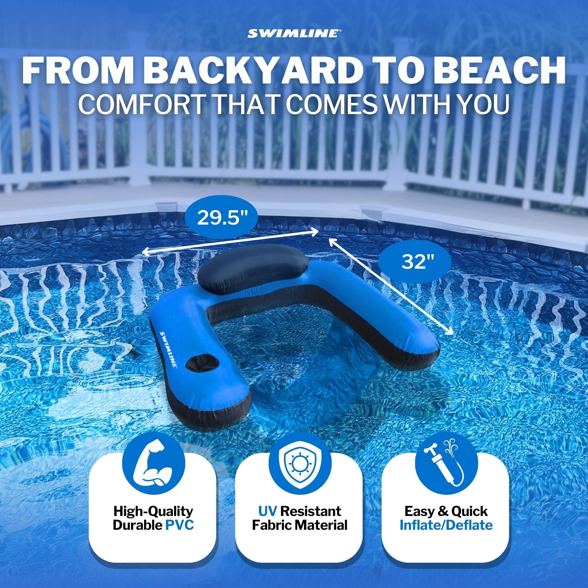 Swimline portavasos integrado con bebida, comodidad práctica