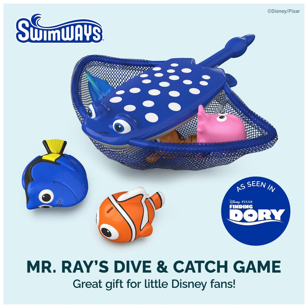 SwimWays primer plano de la red Mr. Ray destacando agarre cómodo y captura fácil