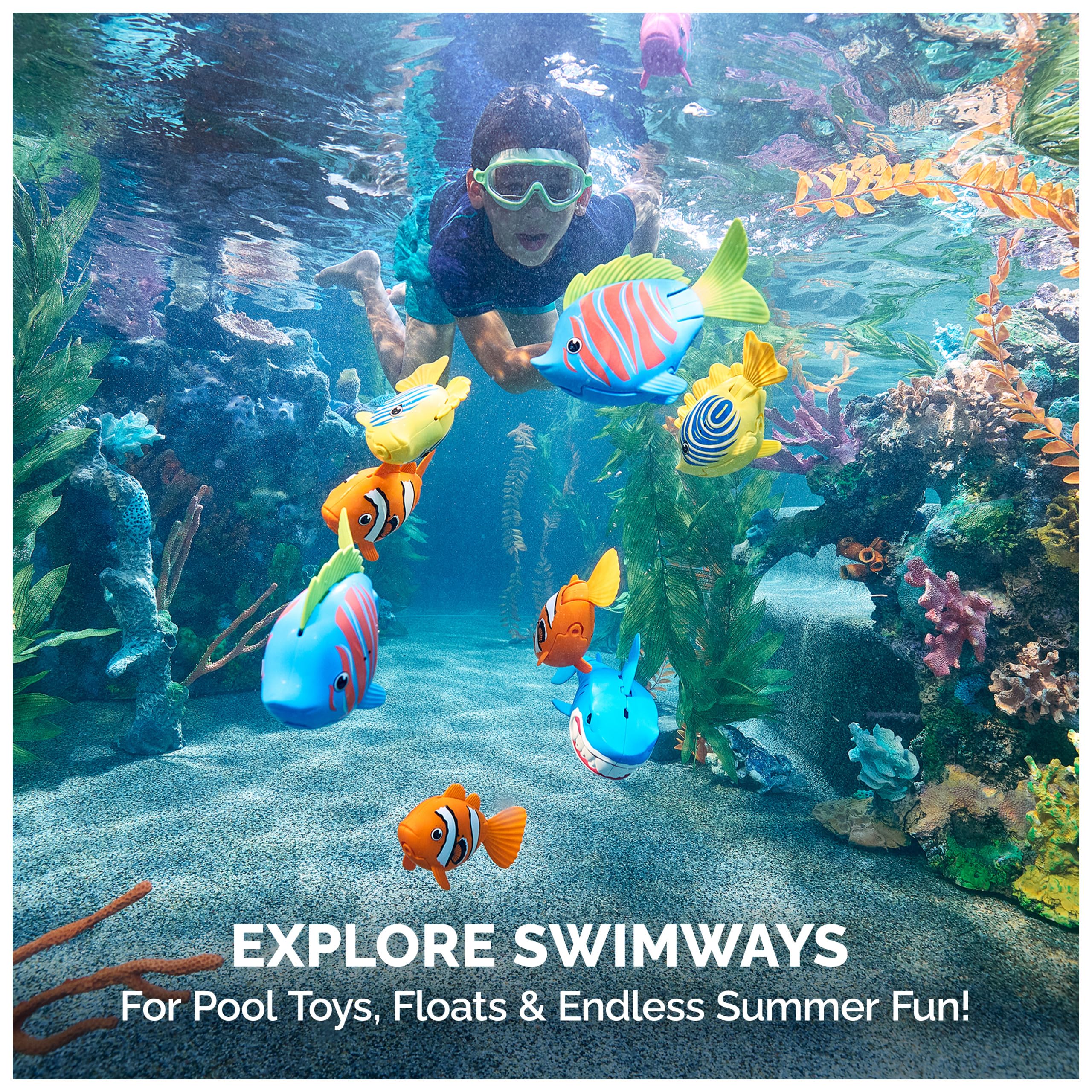 SwimWays conjunto de figuras Rainbow Reef expandiendo juego imaginativo