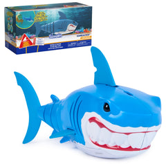 SwimWays tiburón frontal mostrando colores vibrantes y forma atractiva