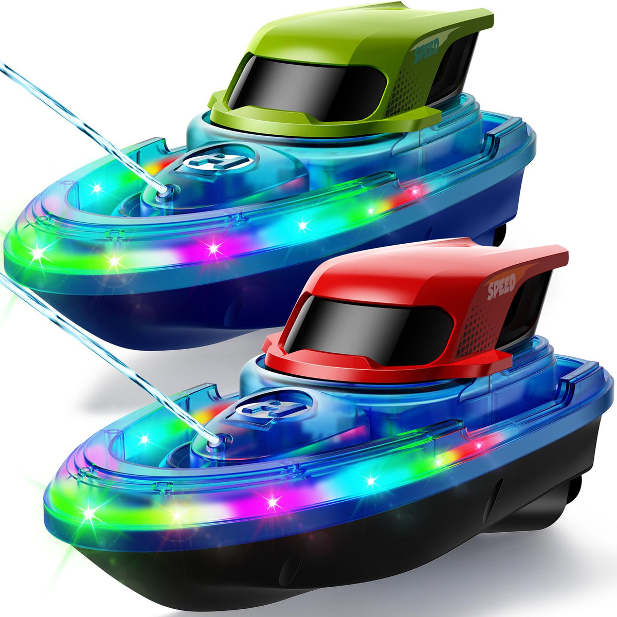 SYMA front packaging showing two boats and remotes for quick play