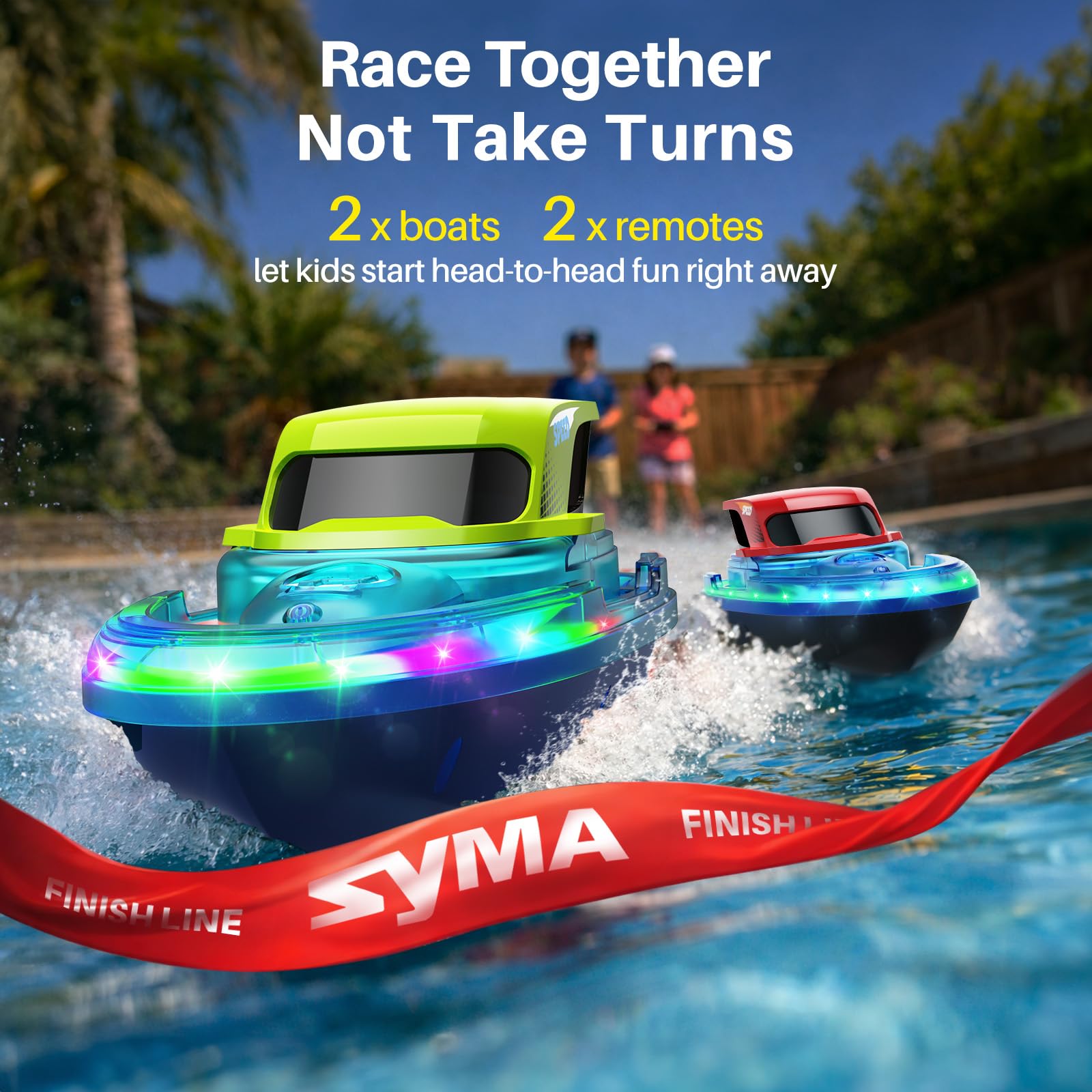 SYMA bright LED lights on boats for easy evening visibility and safety