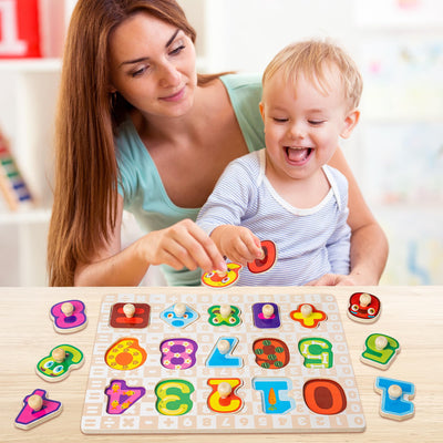 SYNARRY puzzle piece beside adult hand showing child-friendly size and safety