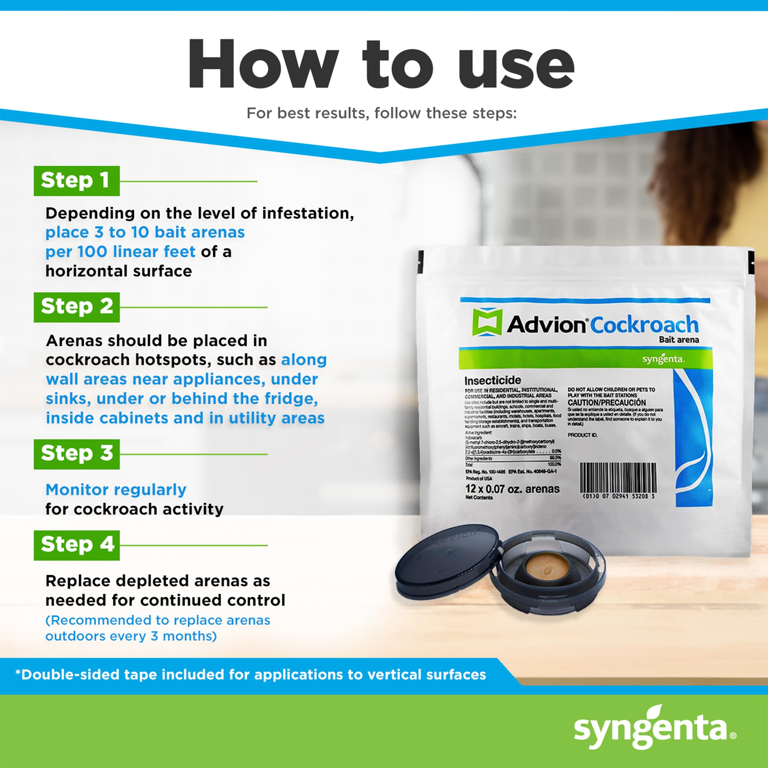Syngenta Advion comparación de tamaño para visualizar escala y cobertura