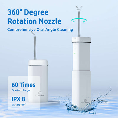 SYNHOPE under running water showing IPX7 waterproof safety benefit
