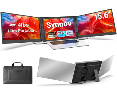 Synnov front view with stand showing crisp display and portable productivity