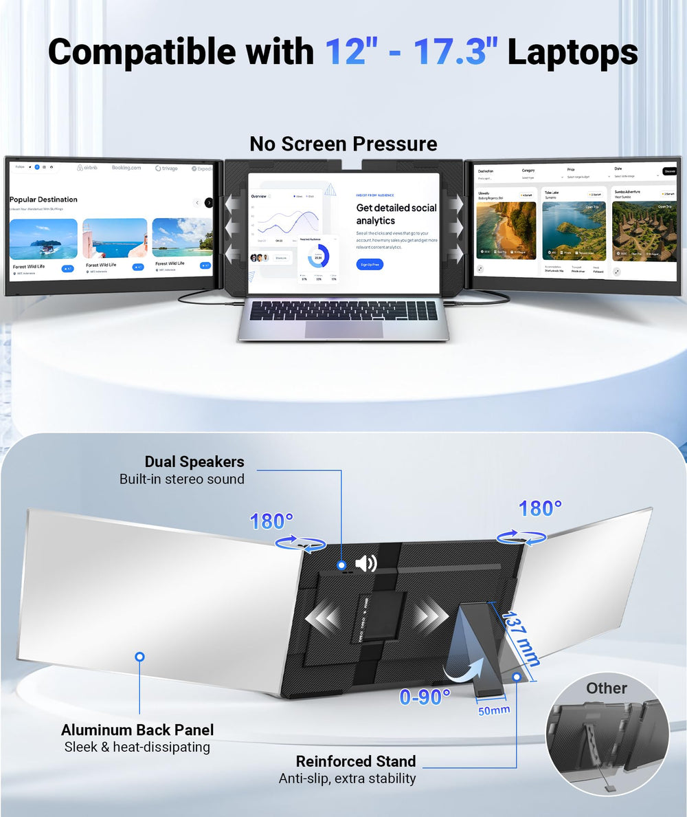 Synnov screen tilted in portrait mode demonstrating flexible viewing arrangements