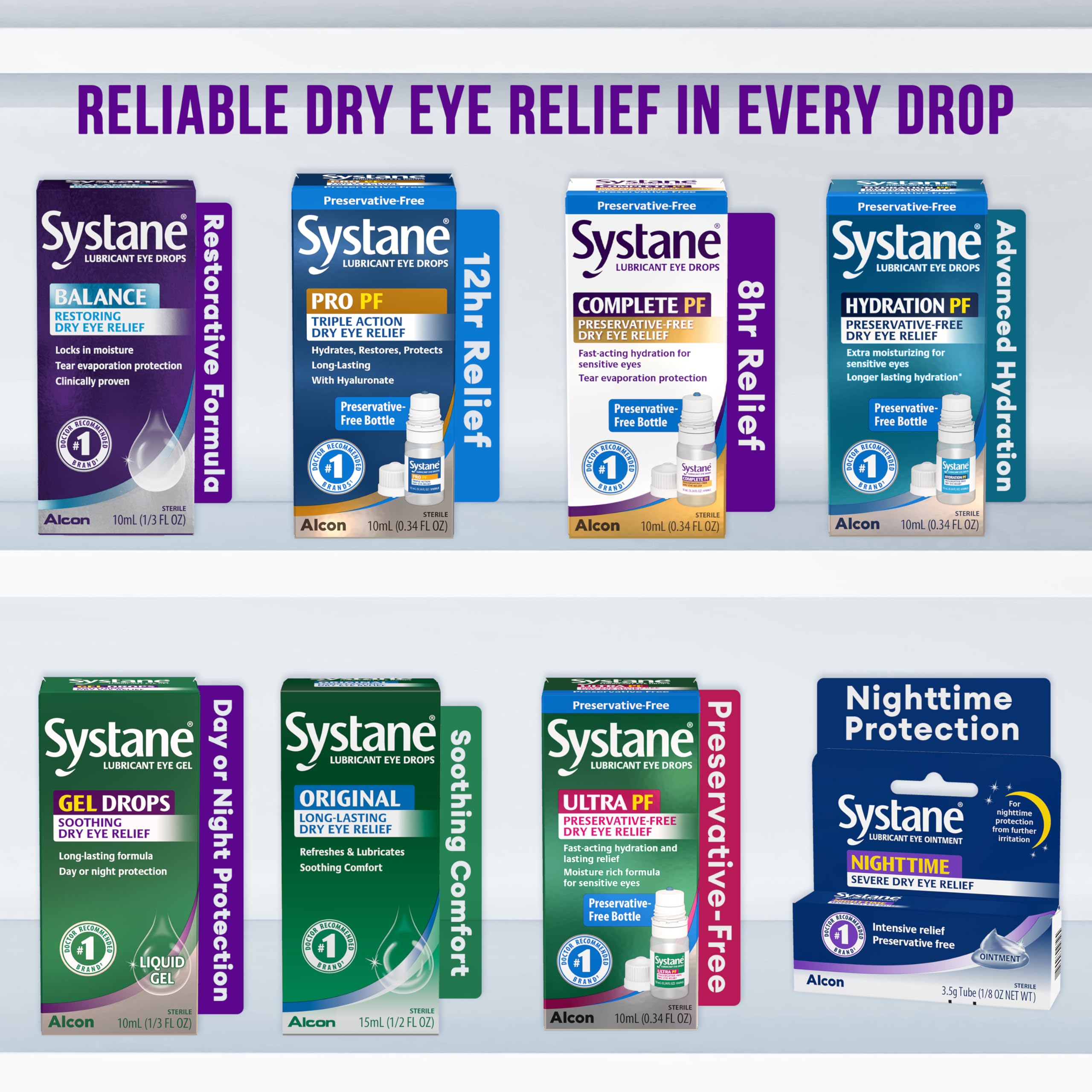 Systane BALANCE etiqueta legible con ingredientes y beneficios restauradores