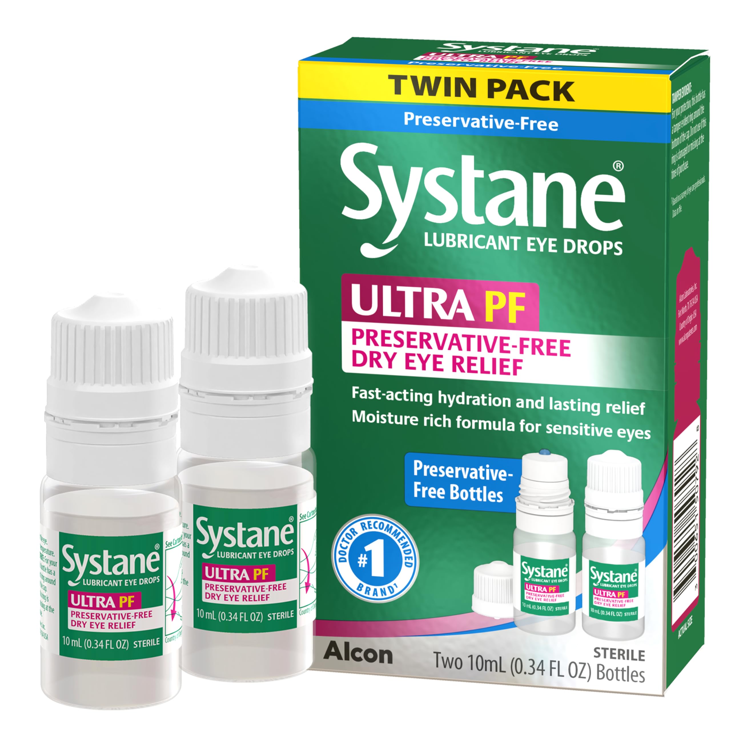 Systane botella frontal mostrando el envase multidosis y beneficio de ahorro