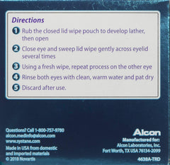 Systane wipe close-up texture and size demonstrating gentle cleansing of eyelids