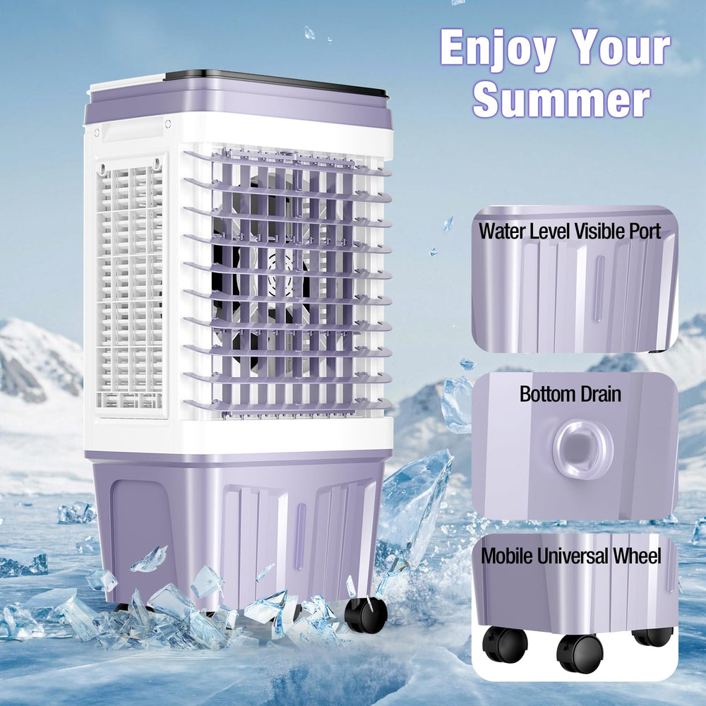 SYUDTY portable cooler in bedroom adding comfort and humidity