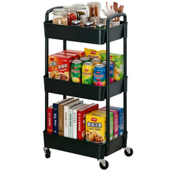 Sywhitta carrito 3 niveles vista frontal mostrando almacenamiento accesible
