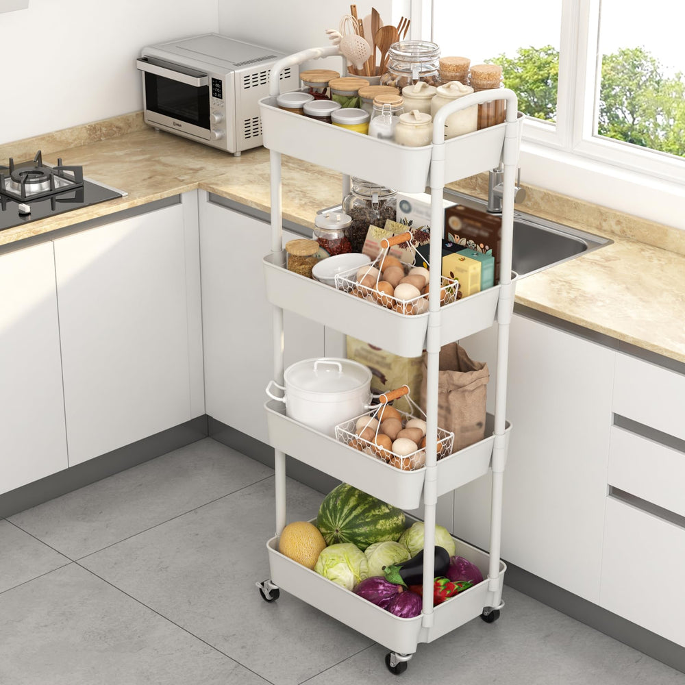 Sywhitta carrito en baño con productos de aseo, organiza y optimiza espacio