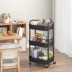 Sywhitta carrito en cocina sosteniendo especias demostrando utilidad
