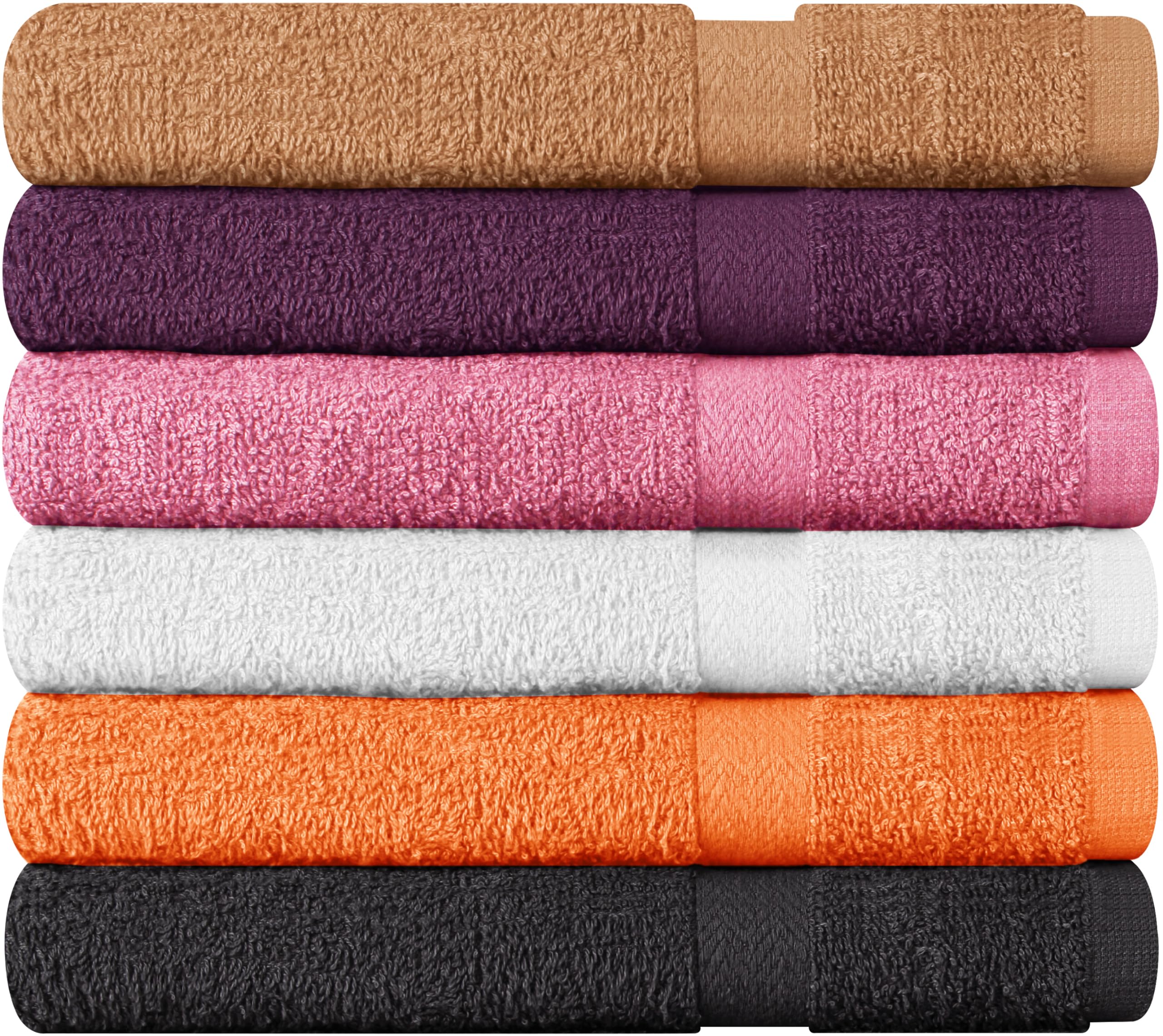 T & L Towel and Linen Mart colores surtidos en baño moderno, combina con decoración