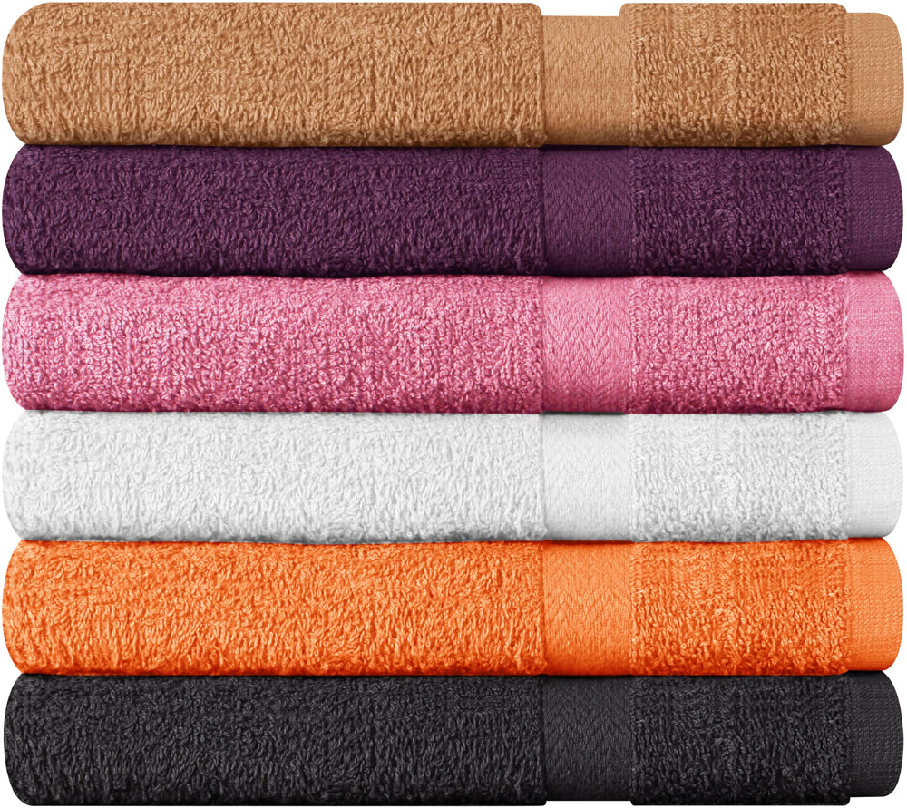 T & L Towel and Linen Mart colores surtidos en baño moderno, combina con decoración