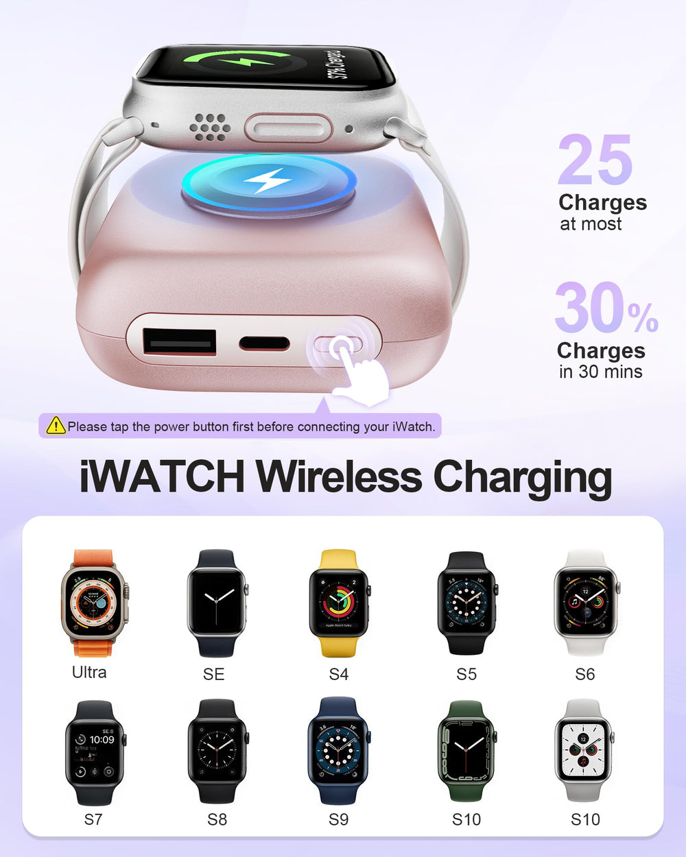 Taefoqun W9 área inalámbrica para iWatch con carga segura