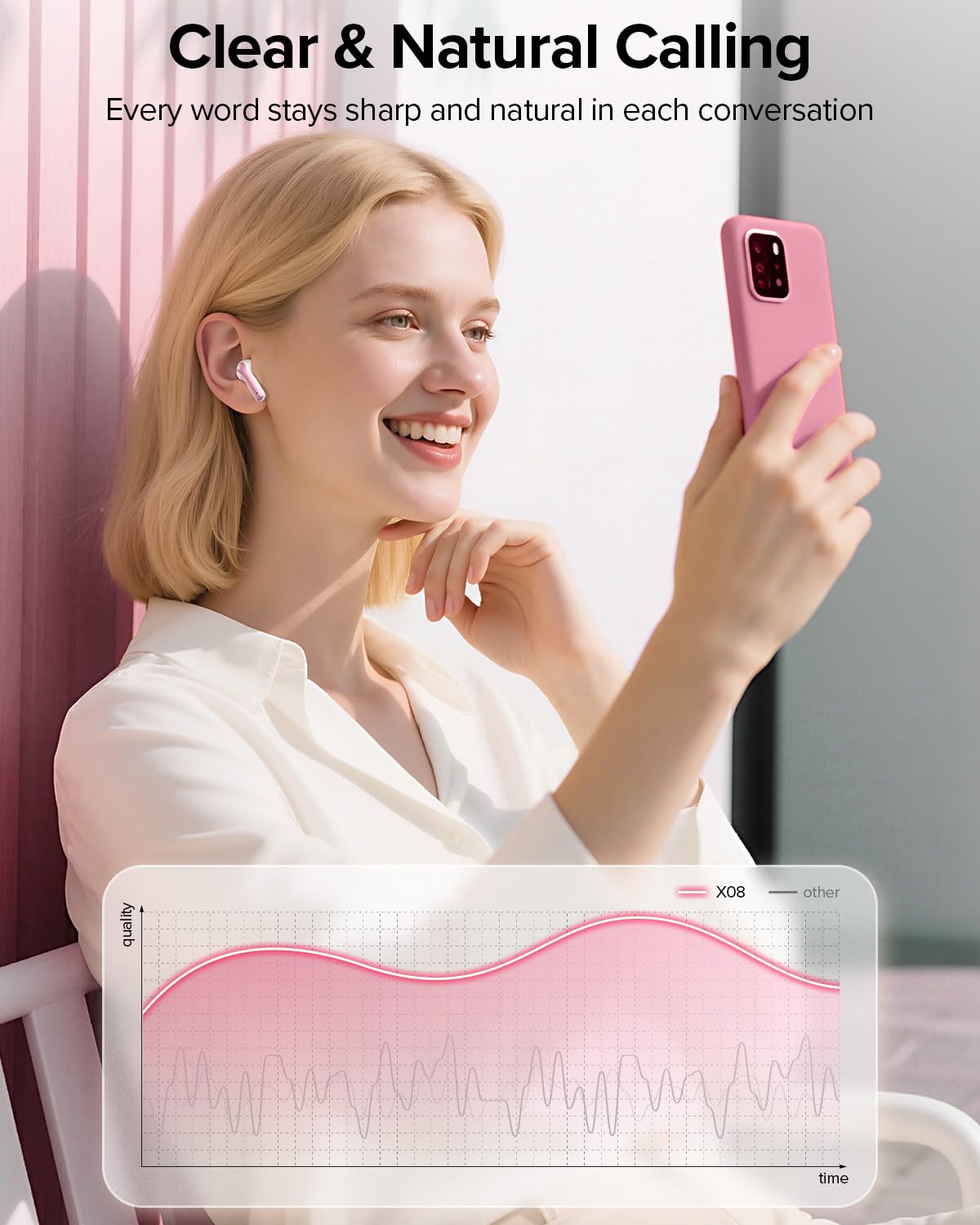 TAGRY auricular comparación de tamaño para visualizar ligereza y comodidad