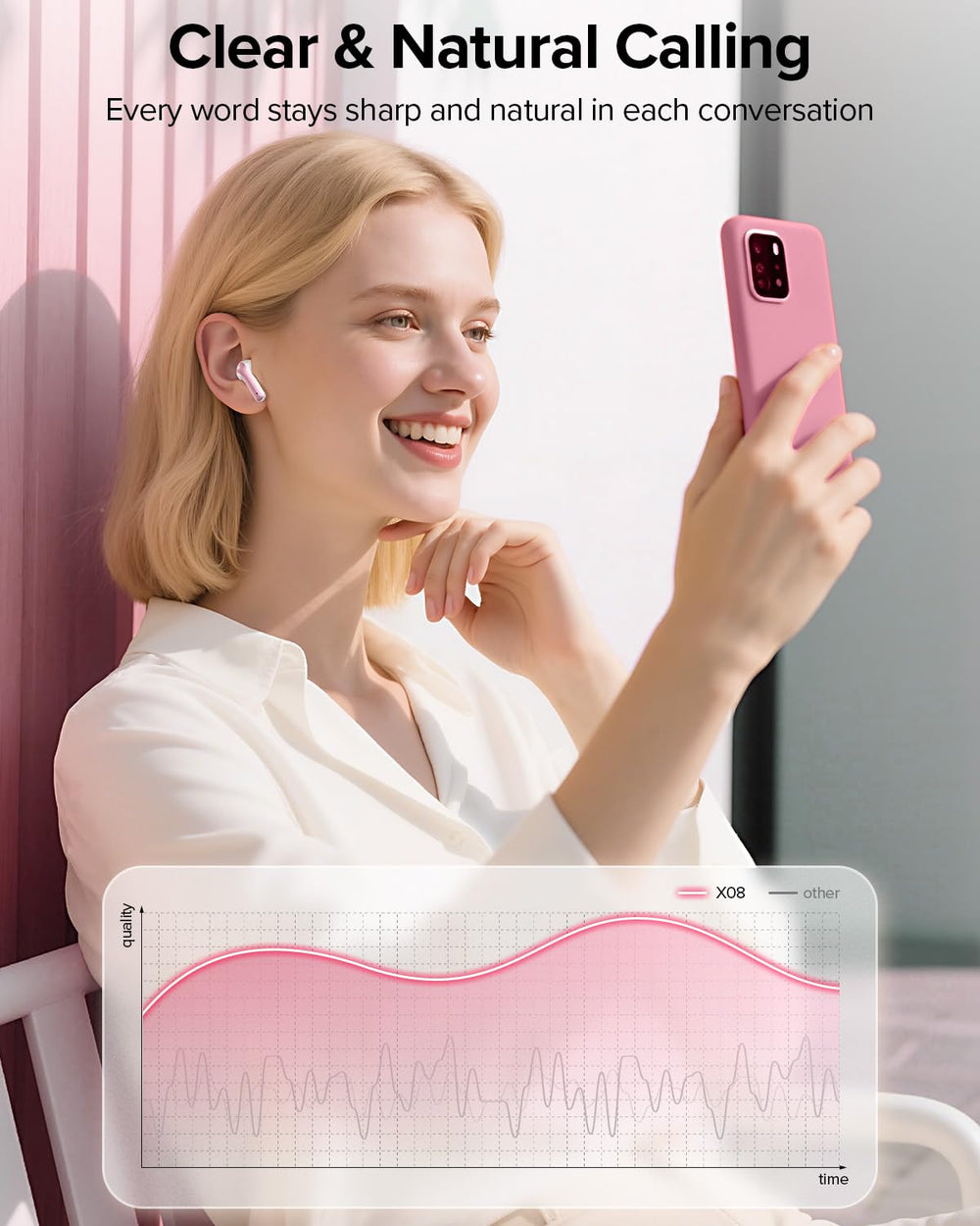 TAGRY auricular comparación de tamaño para visualizar ligereza y comodidad