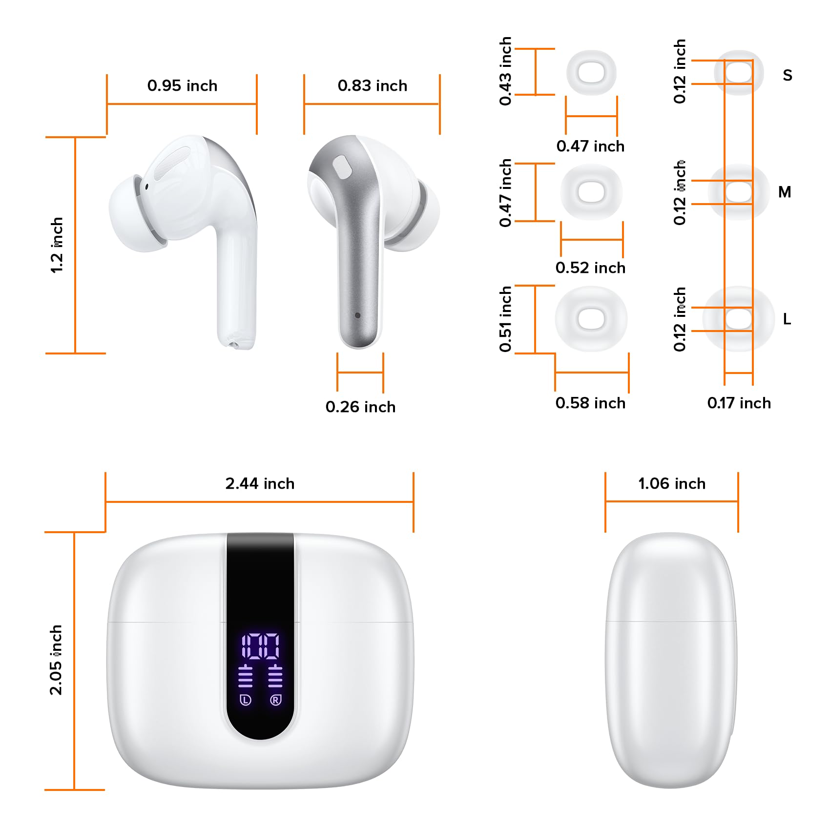 TAGRY X08 accesorios con almohadillas y cable USB-C listos para uso