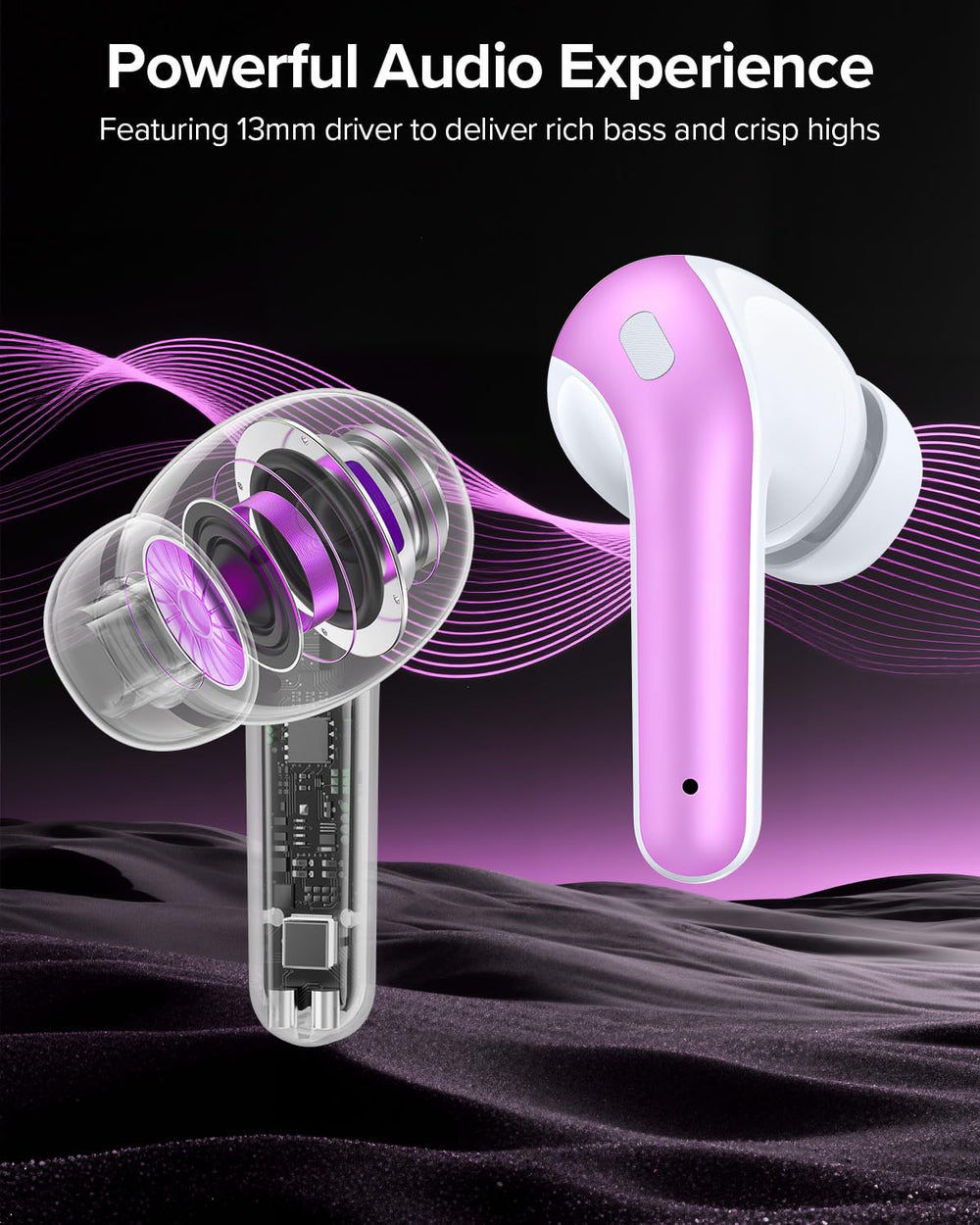TAGRY X08 auriculares sostenidos en mano para comparar tamaño y ligereza