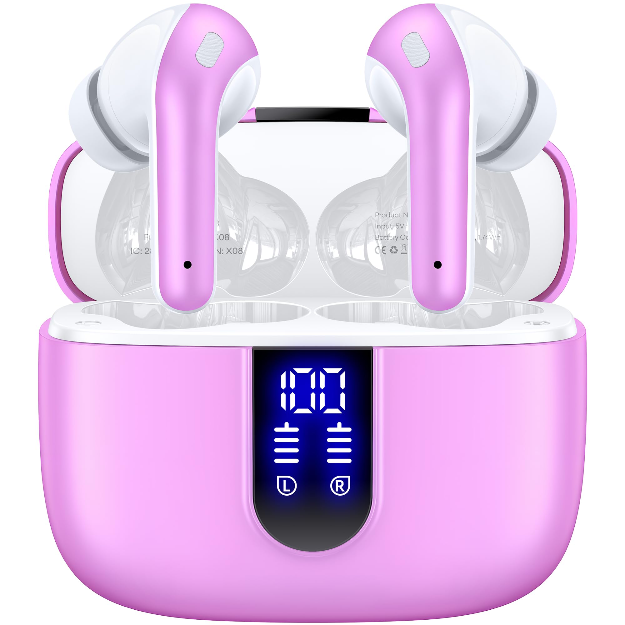 TAGRY X08 mostrando control táctil en auricular para gestionar música y llamadas