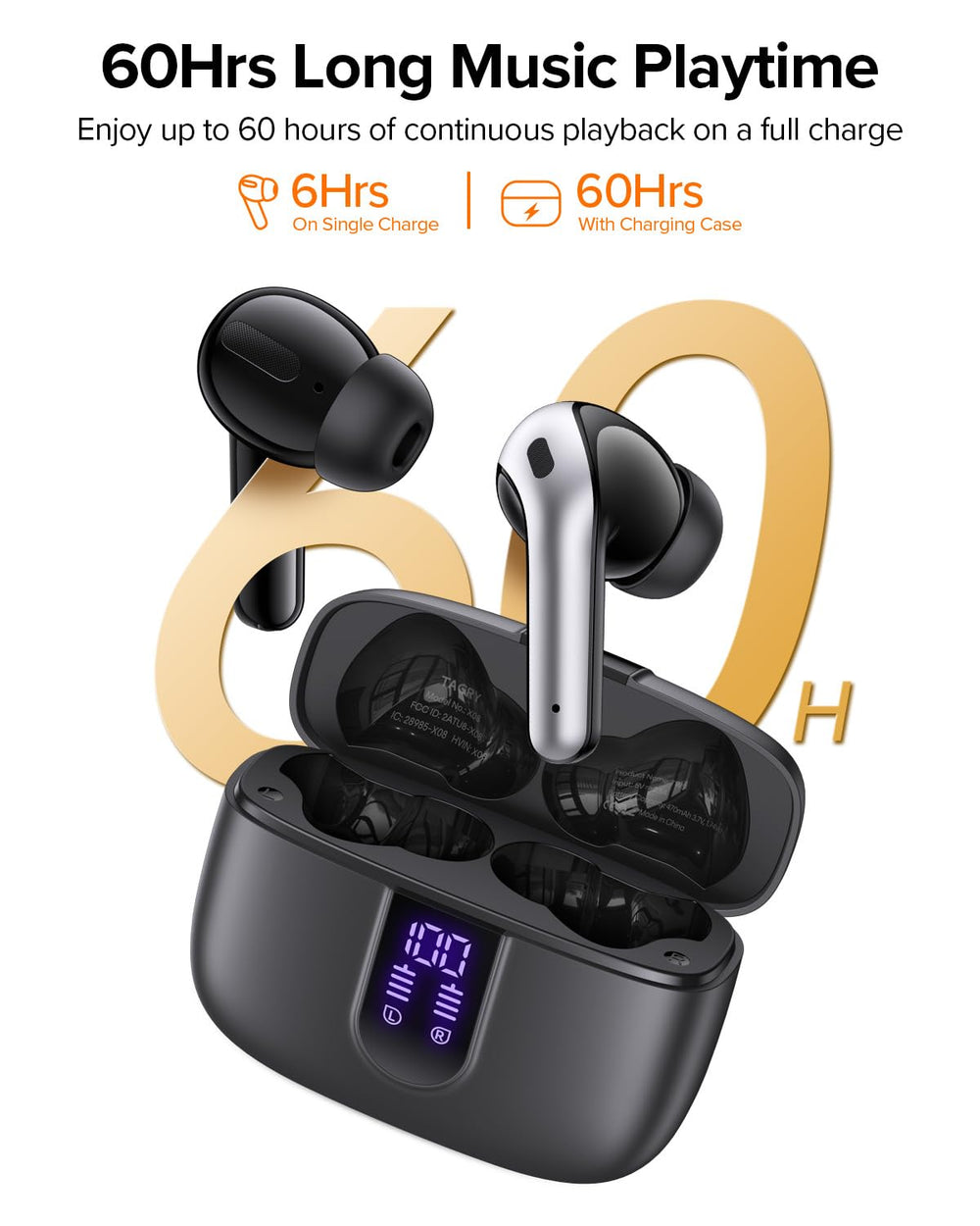TAGRY X08 primer plano del auricular destacando diseño y confort ergonómico