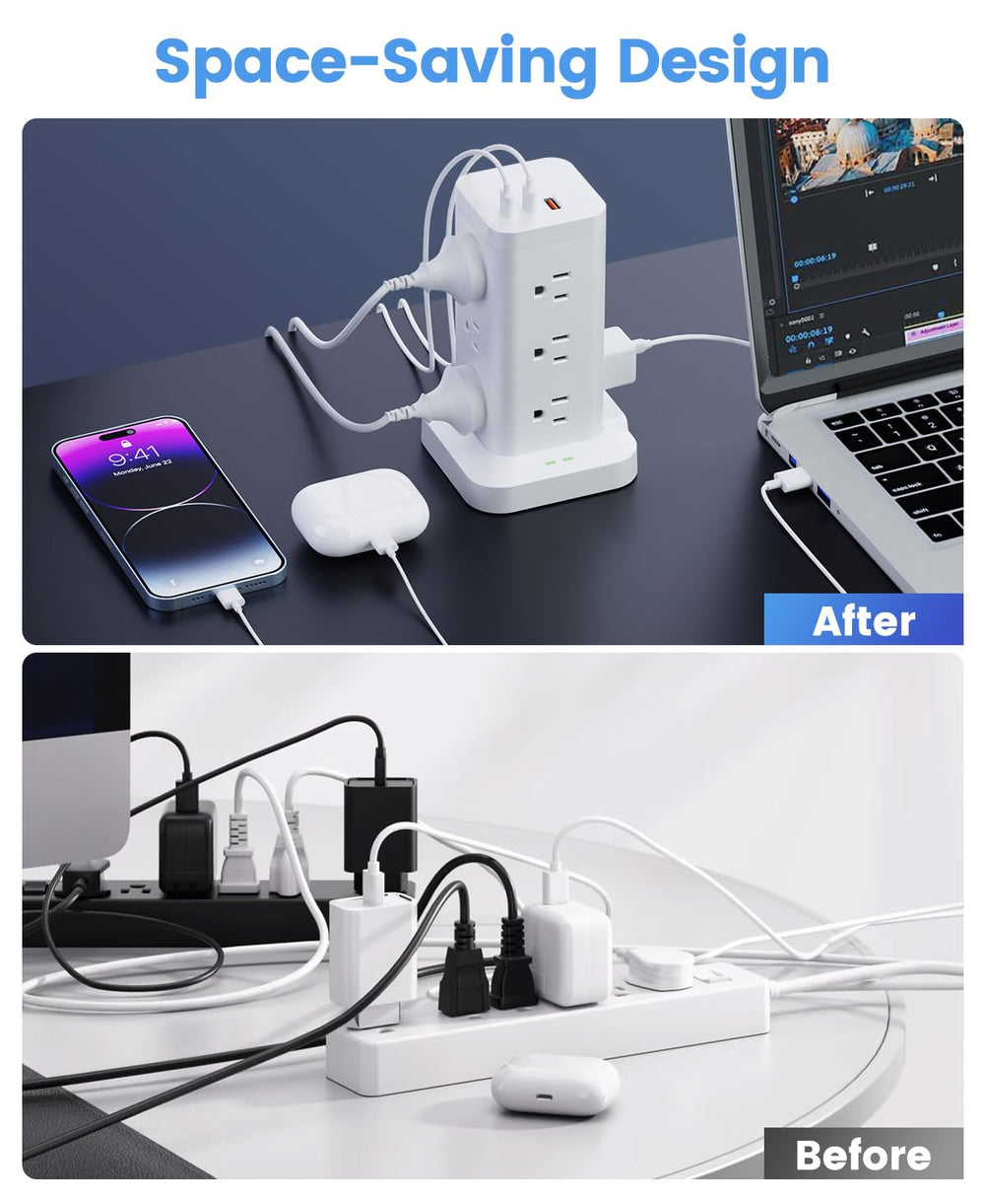 TAGZILO cable de 10ft mostrado en escala para mayor alcance y flexibilidad