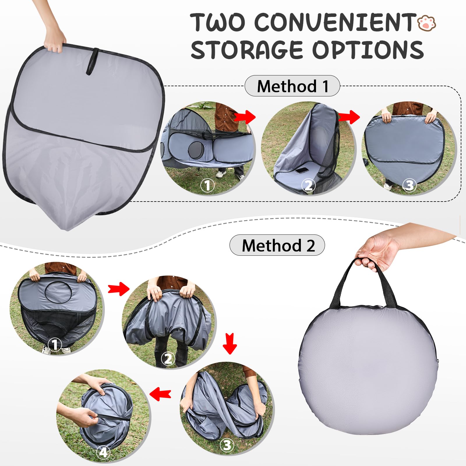 TailTastic bolsa de transporte plegada, fácil llevar y almacenar