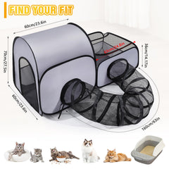 TailTastic playpen placed in a living room with cat inside, provides supervised indoor play