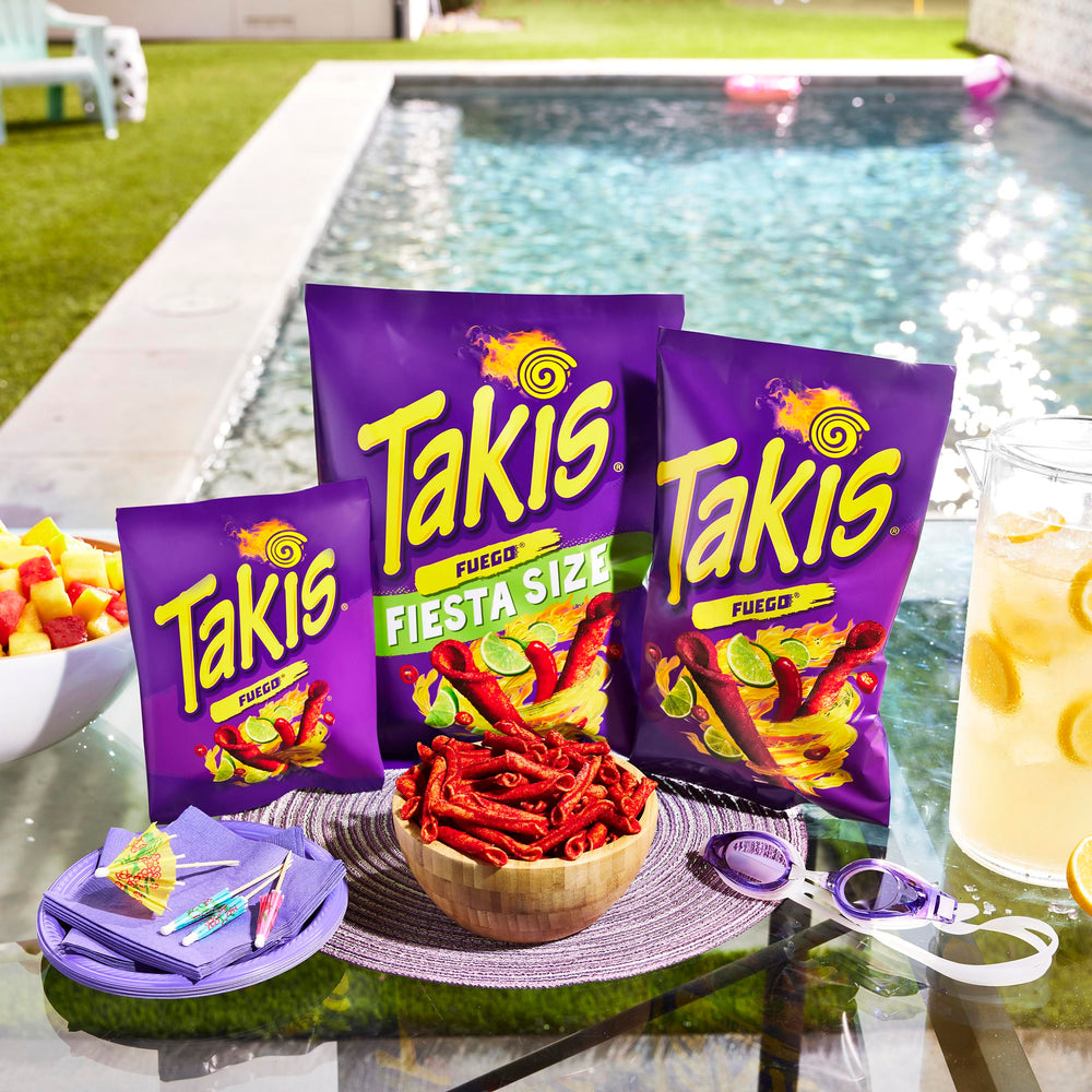Takis Fuego primer plano de chip enrollado intensifica sabor