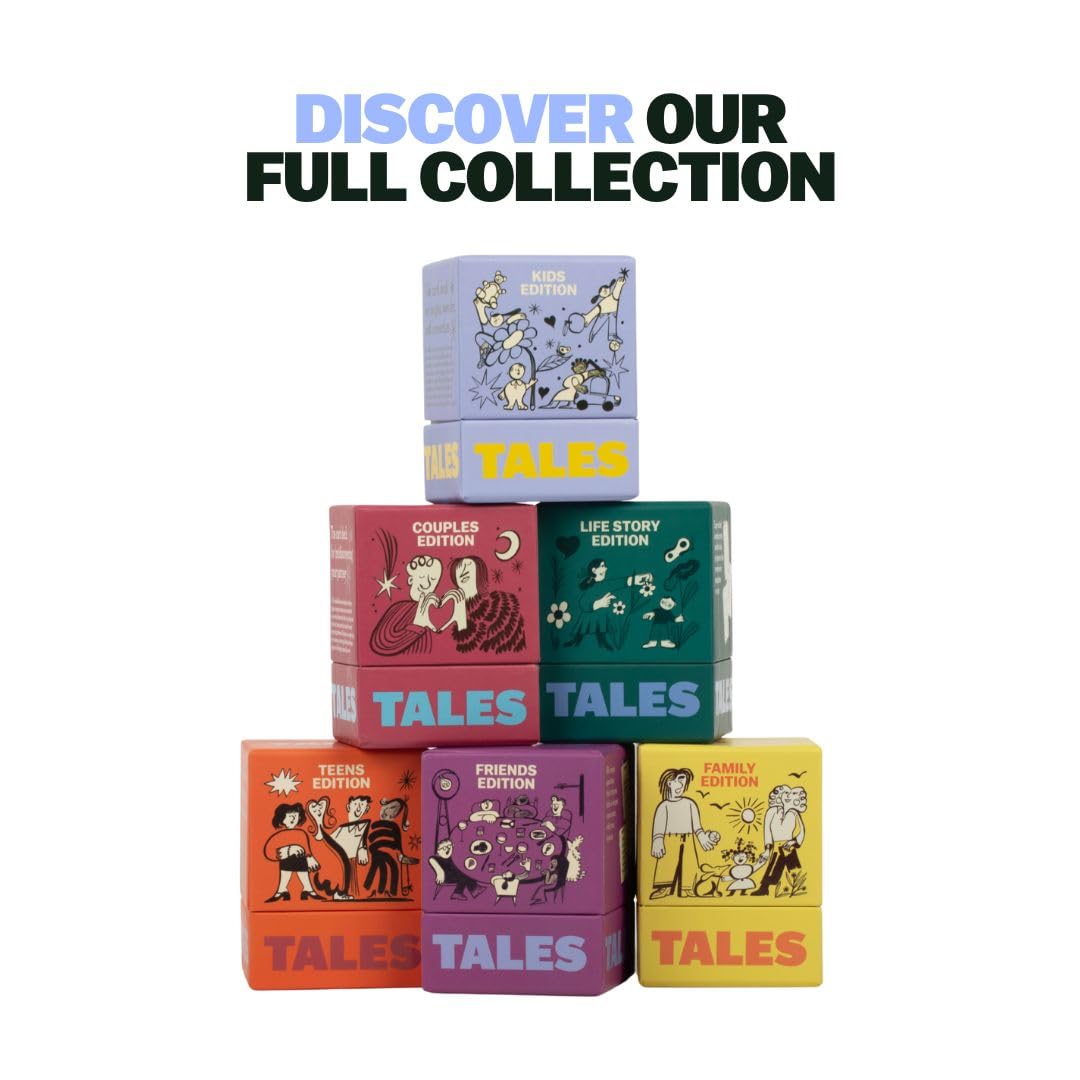 TALES open box revealing neatly stacked cards for organized storage and reuse