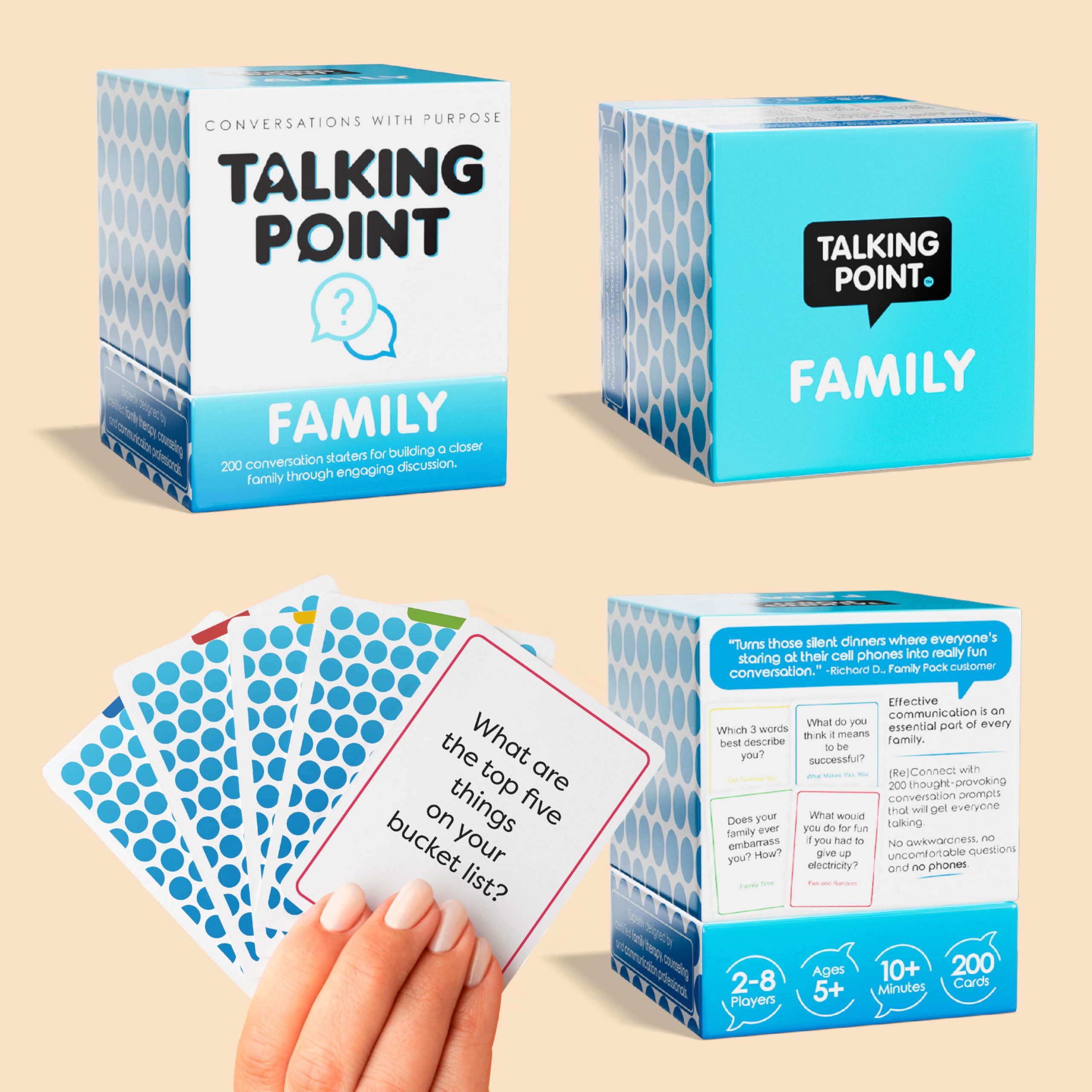TALKING POINT CARDS uso en viaje en coche entreteniendo a la familia