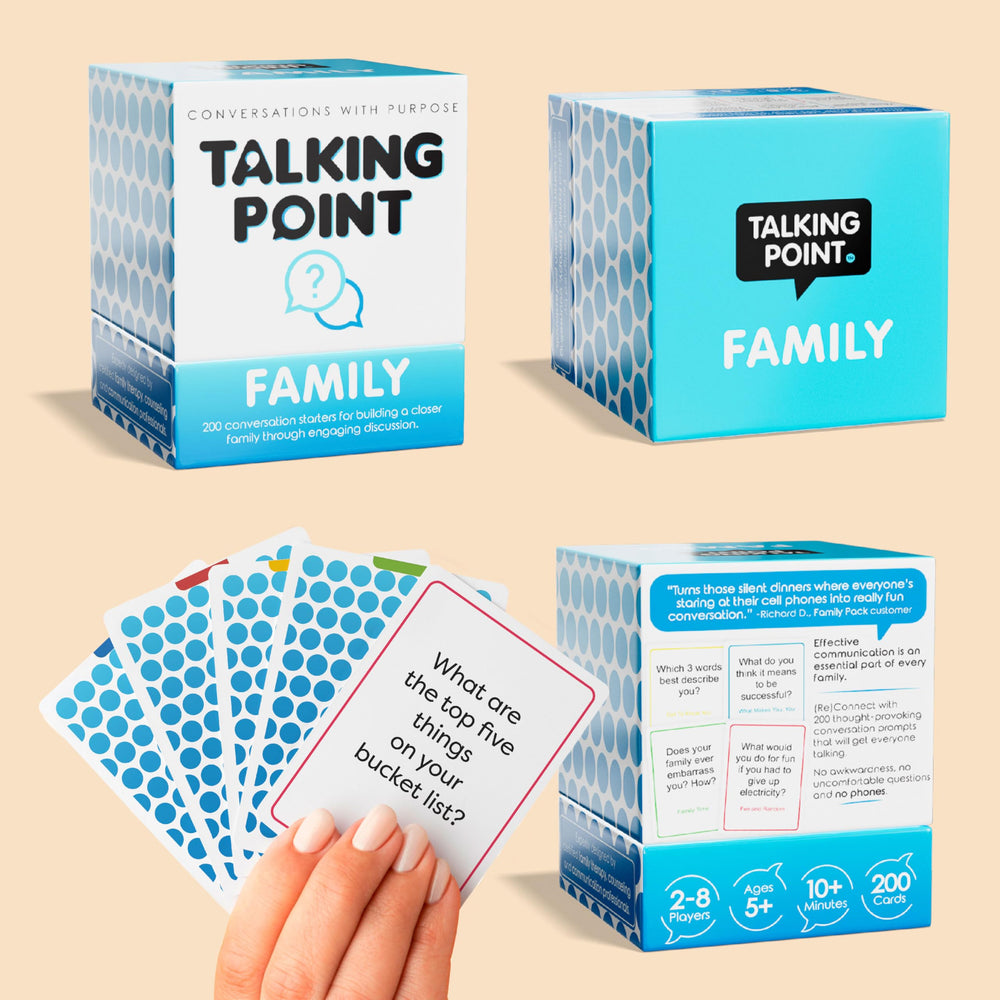 TALKING POINT CARDS uso en viaje en coche entreteniendo a la familia