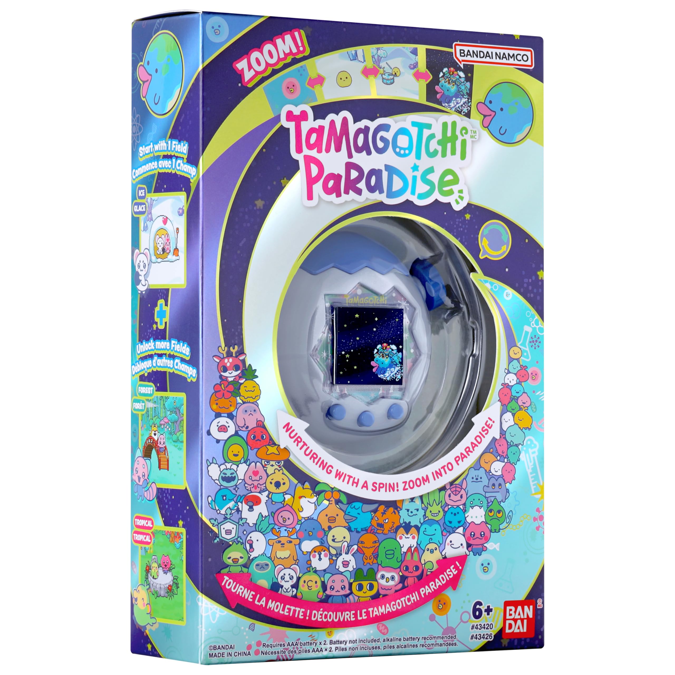 Tamagotchi ilustración de crianza genética mostrando herencia de rasgos