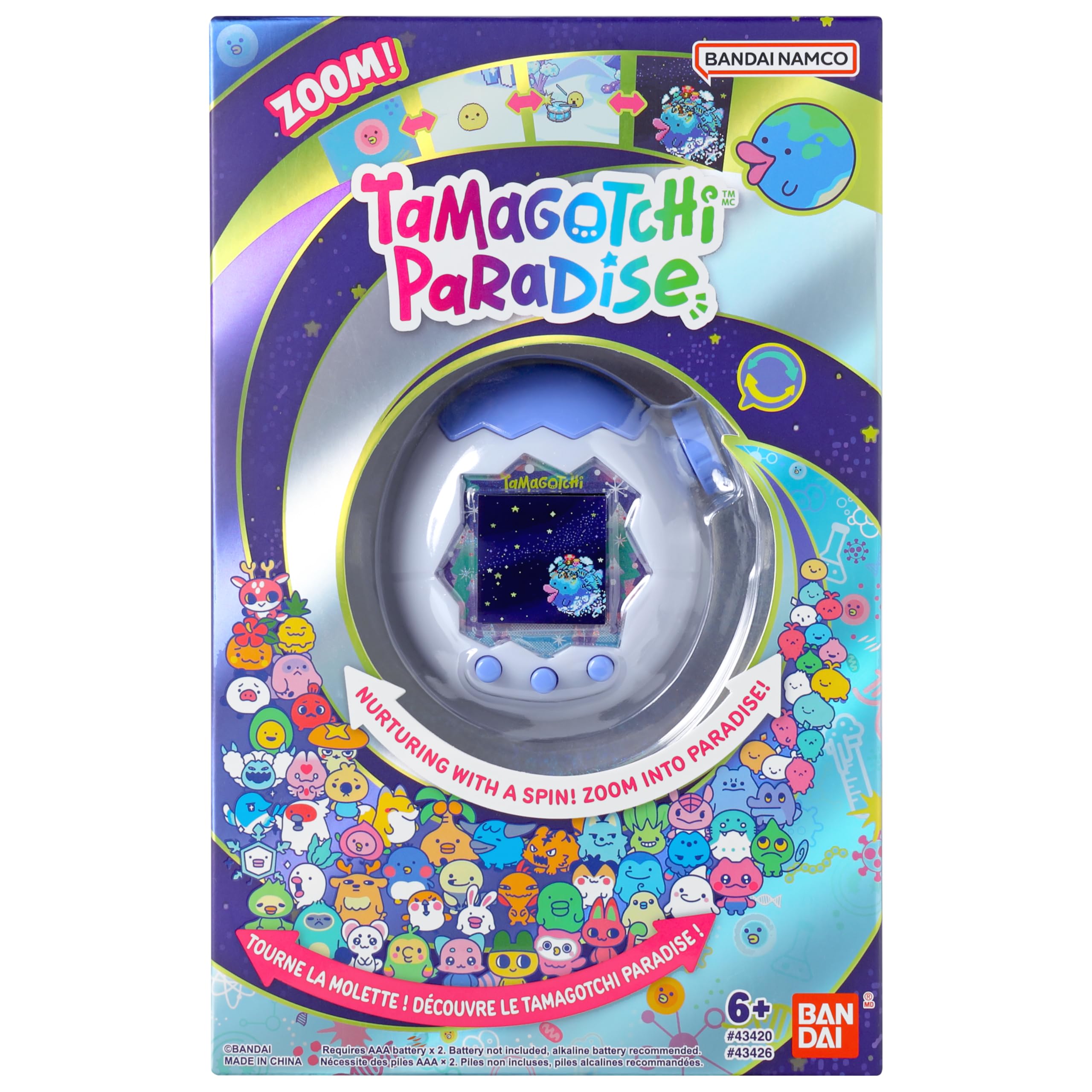 Tamagotchi en modo laboratorio jugando mini-juego y comprando objetos