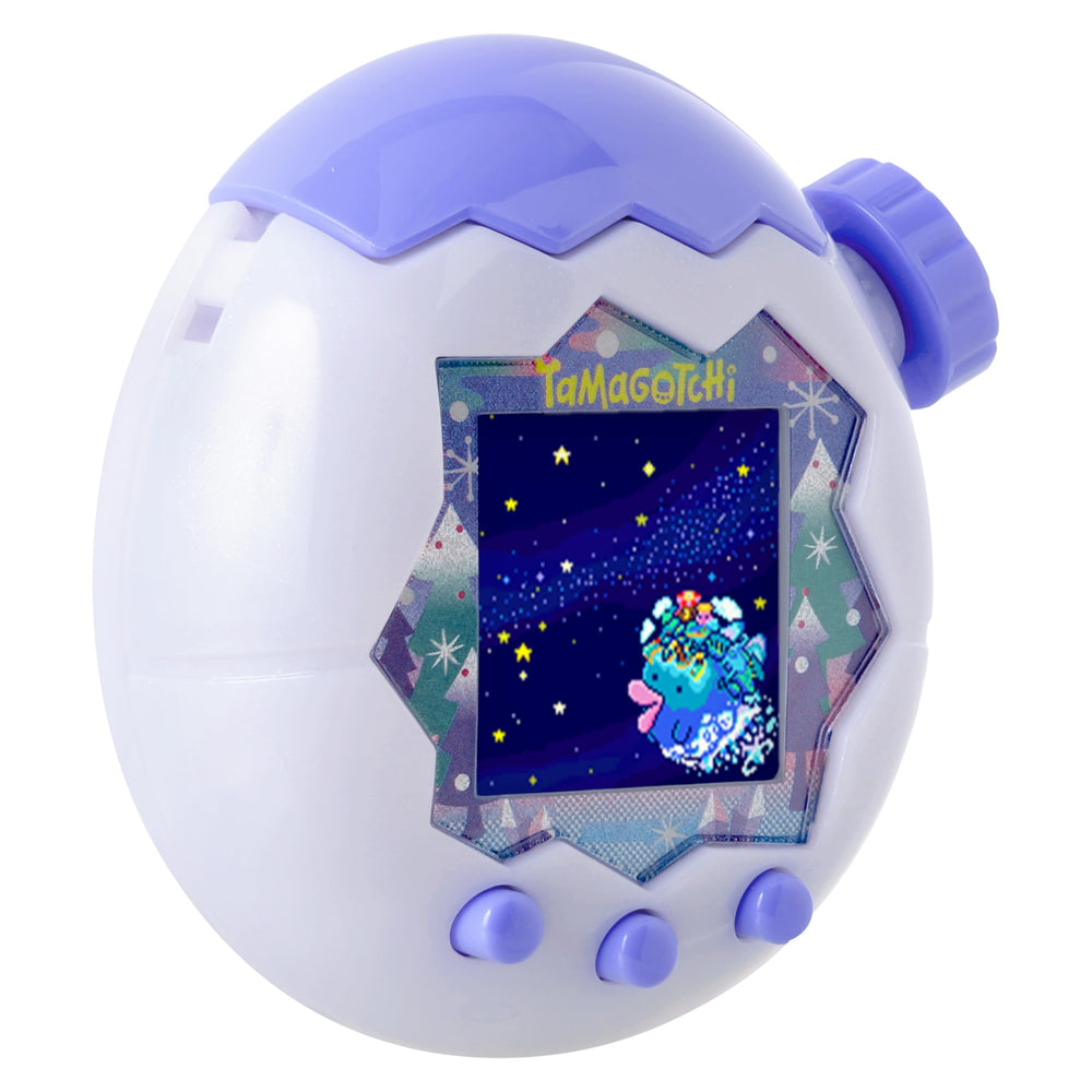 Tamagotchi Tama en el campo White Glacier con ambiente helado agradable
