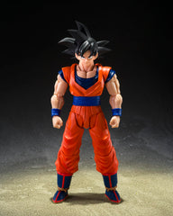Close-up del cabello de Son Goku TAMASHII NATIONS, detalle escultórico fiel