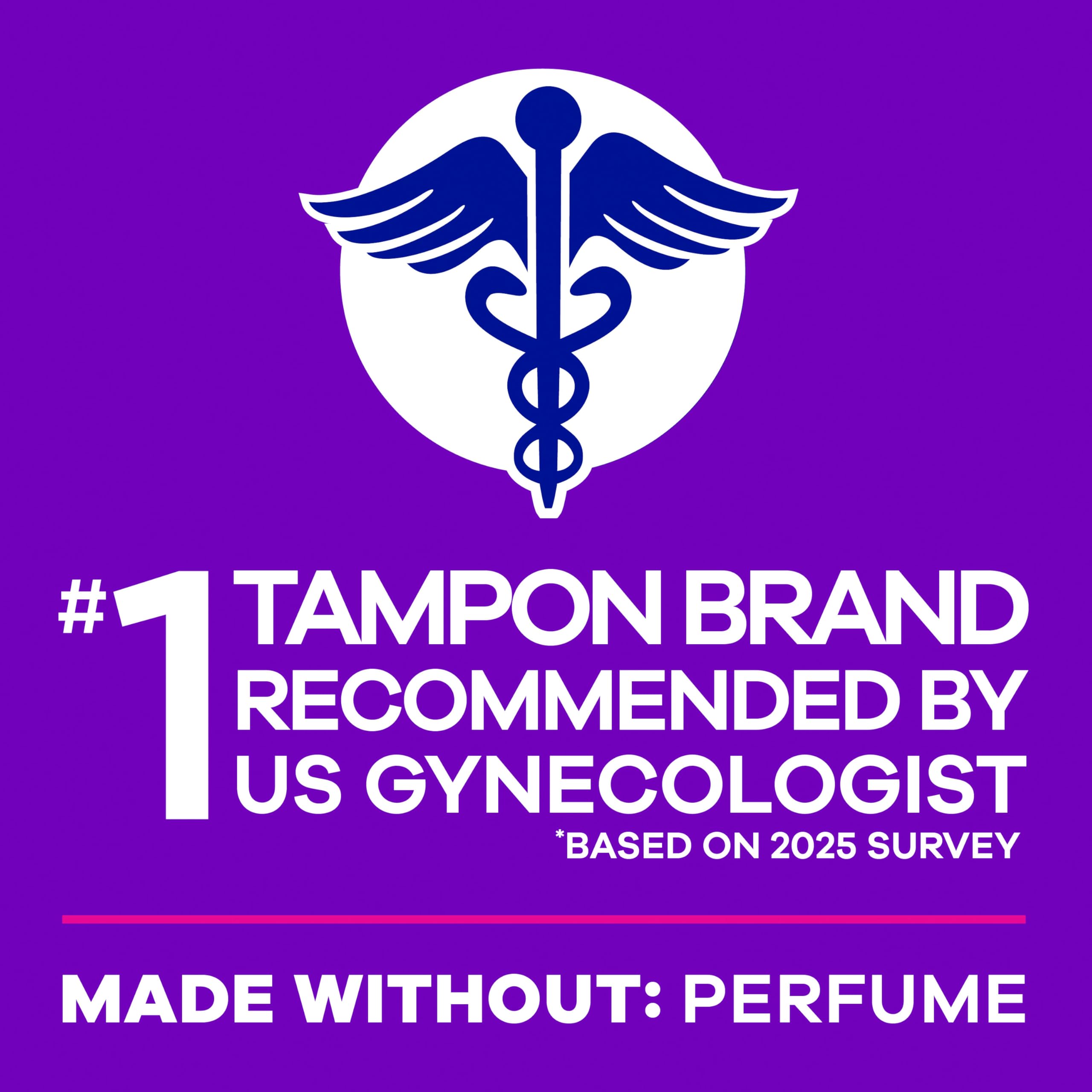 Tampax Radiant etiqueta de ingredientes sin perfume ni colorantes