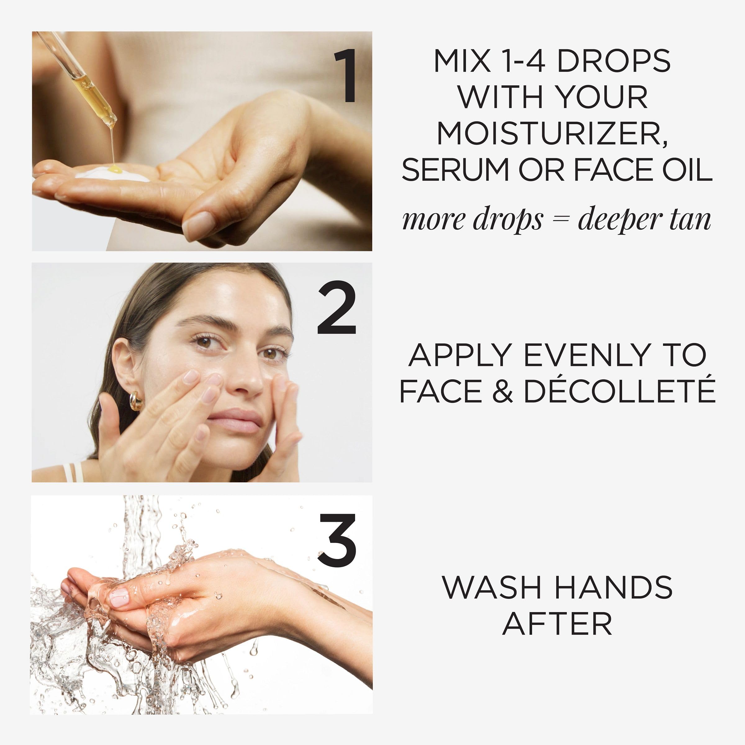 TAN-LUXE etiqueta con ingredientes principales y beneficios