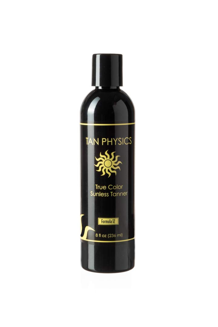 Tan Physics frasco frontal 8oz mostrando color natural e hidratación