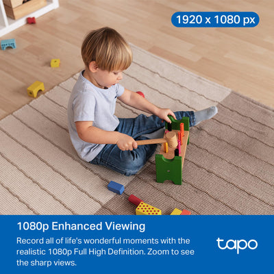 Tapo C201 monitorizando a un bebé con audio bidireccional y tranquilidad