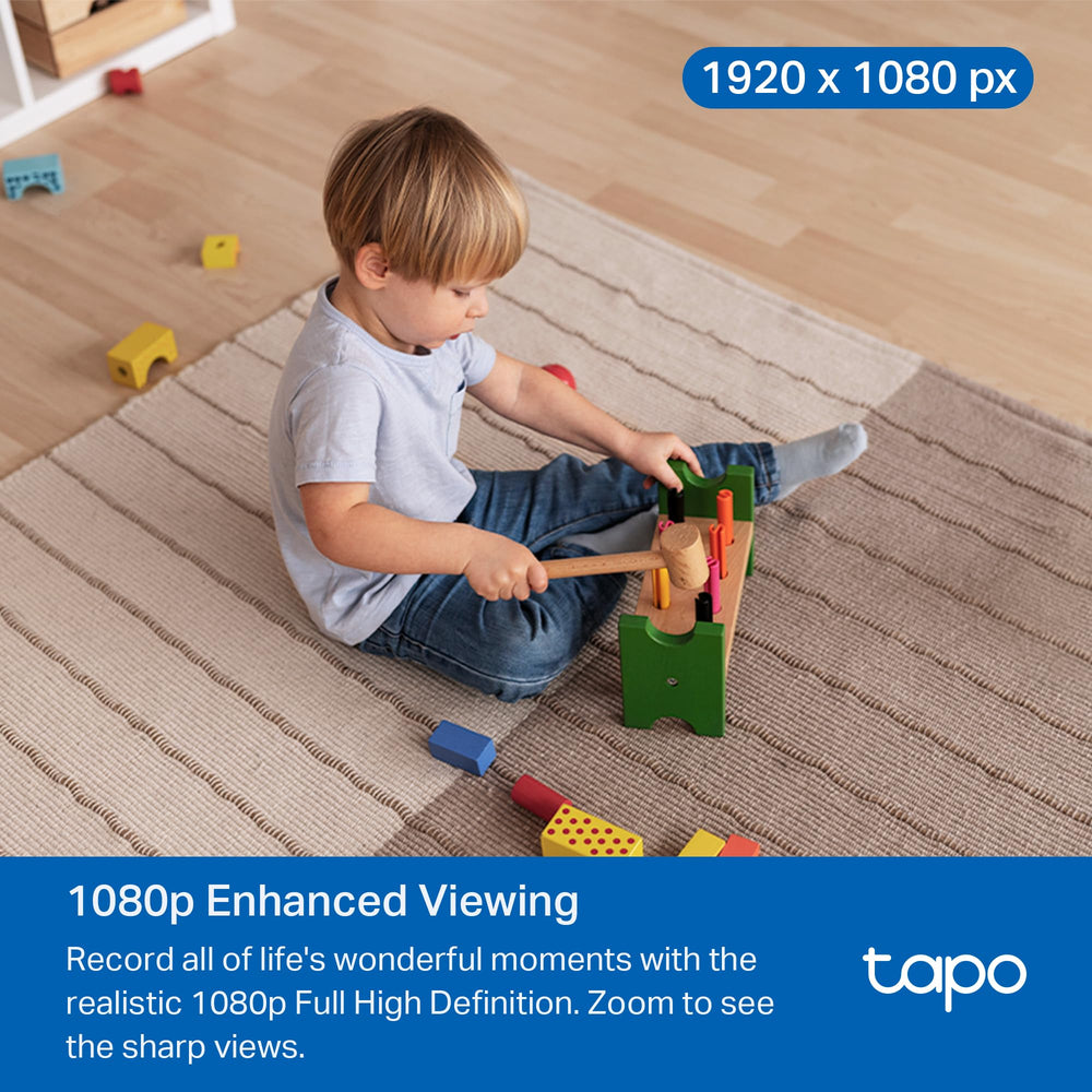 Tapo C201 monitorizando a un bebé con audio bidireccional y tranquilidad