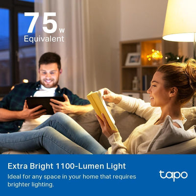 Tapo L535E comparación de tamaño A19 E26 para referencia