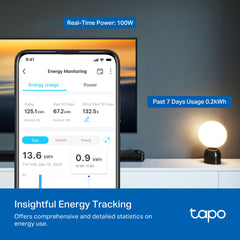 Tapo P110M pantalla de la app con estadísticas para ahorrar energía